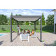 Pergola bioclimatique autoportée en aluminium à lames orientables 3x4 - Cadre anthracite / lames blanches - Ombréa