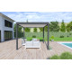 Pergola bioclimatique autoportée en aluminium à lames orientables 3x4 - Cadre anthracite / lames blanches - Ombréa