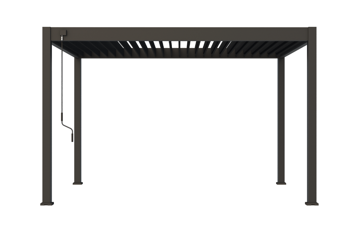 Pergola bioclimatique autoportée en aluminium à lames orientables 3x4 - Ombréa