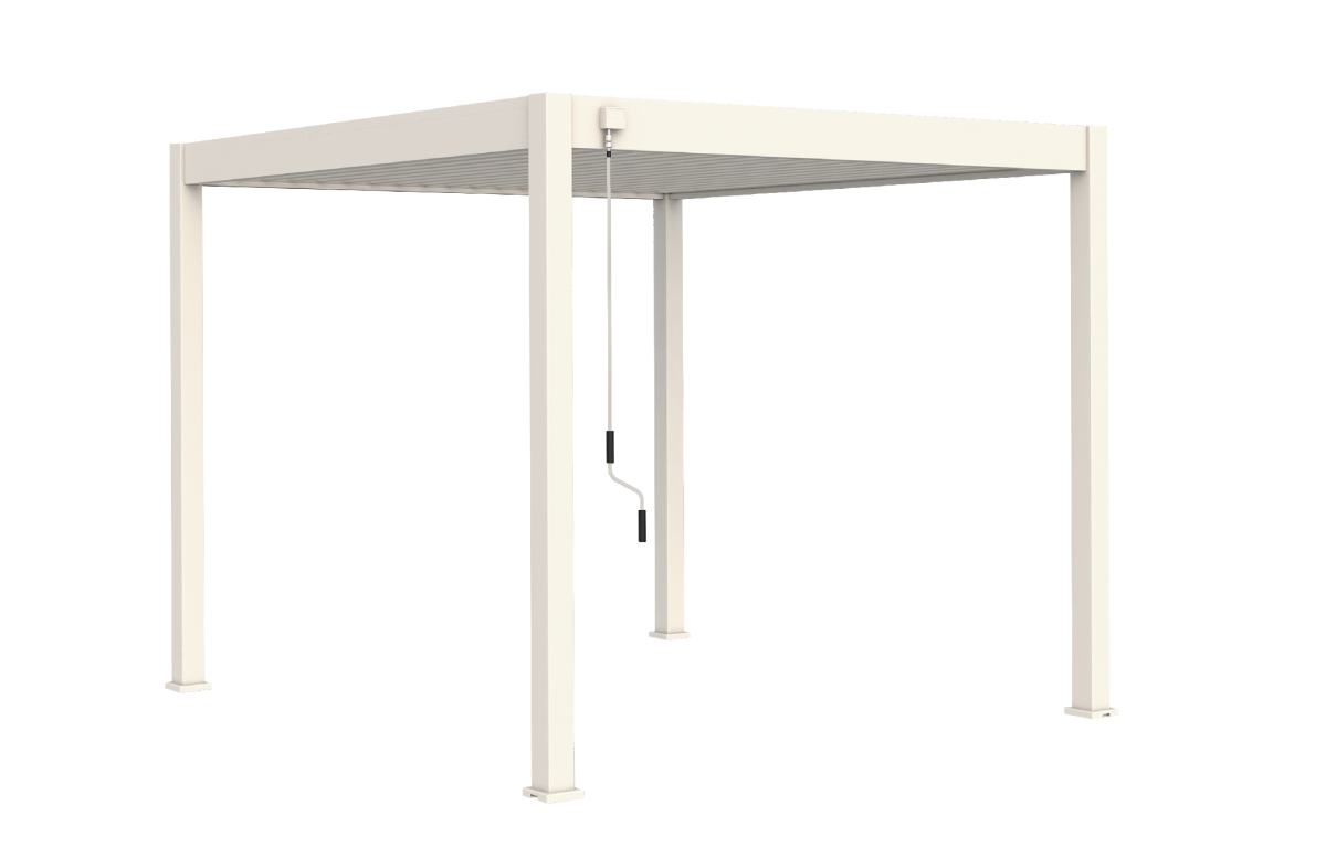 Pergola bioclimatique autoportée en aluminium à lames orientables 3x3 + store 3 M - Ombréa