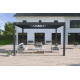Pergola bioclimatique autoportée en aluminium à lames orientables 3x4 + store 4 M - Ombréa