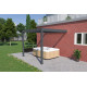 Pergola bioclimatique adossée en aluminium à lames inclinables 3x3 + store 3 M - Ombréa