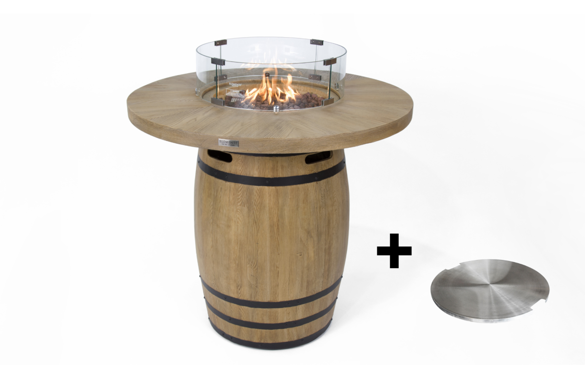 Table brasero gaz extérieur Lafite Barel avec options – Elementi France
