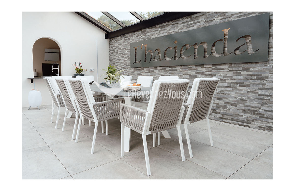 Fauteuil salon de jardin en aluminium et cordage - Catania - Hevea