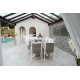 Ensemble table Veneto Saigón et fauteuils de jardin Catania Hevea 6 personnes aluminium et Lithotech®