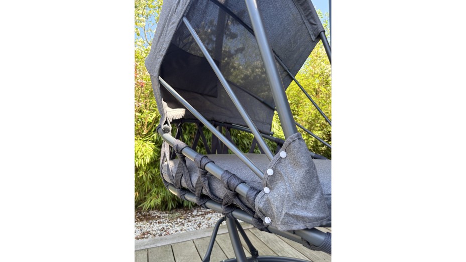 Balancelle de jardin LACANAU avec coussins - GRIS ANTHRACITE
