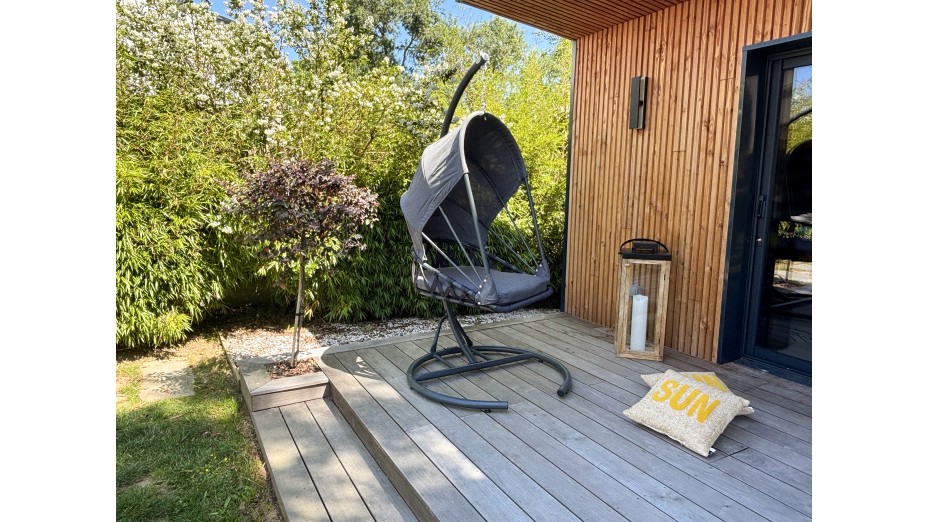Balancelle de jardin LACANAU avec coussins - GRIS ANTHRACITE
