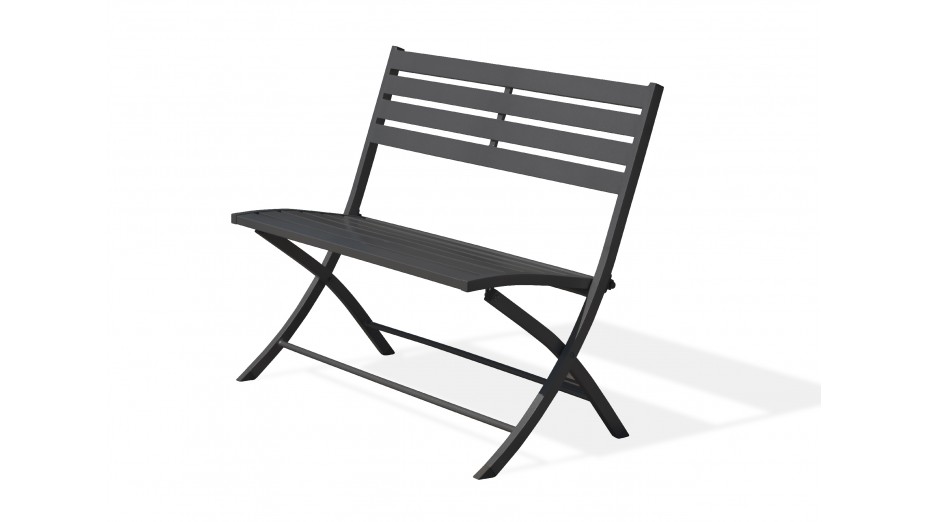 Banc de jardin pliant MARIUS en aluminium - GRIS ANTHRACITE