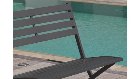 Banc de jardin pliant MARIUS en aluminium - GRIS ANTHRACITE