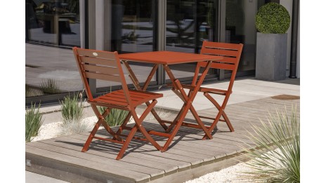 Chaise de jardin pliante MARIUS en aluminium - TERRACOTTA