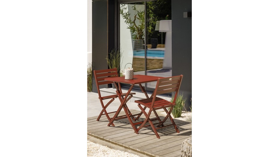 Chaise de jardin pliante MARIUS en aluminium - TERRACOTTA