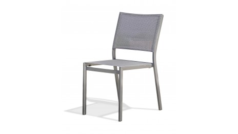 Chaise de jardin empilable STOCKHOLM en textilène et aluminium - GRIS ANTHRACITE