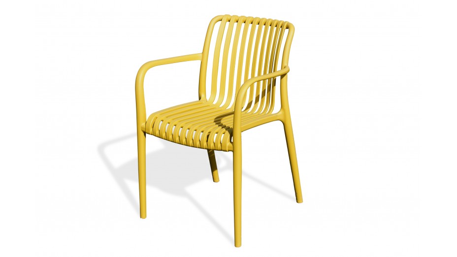 Fauteuil de jardin empilable TIAGO en polypropylène - MOUTARDE