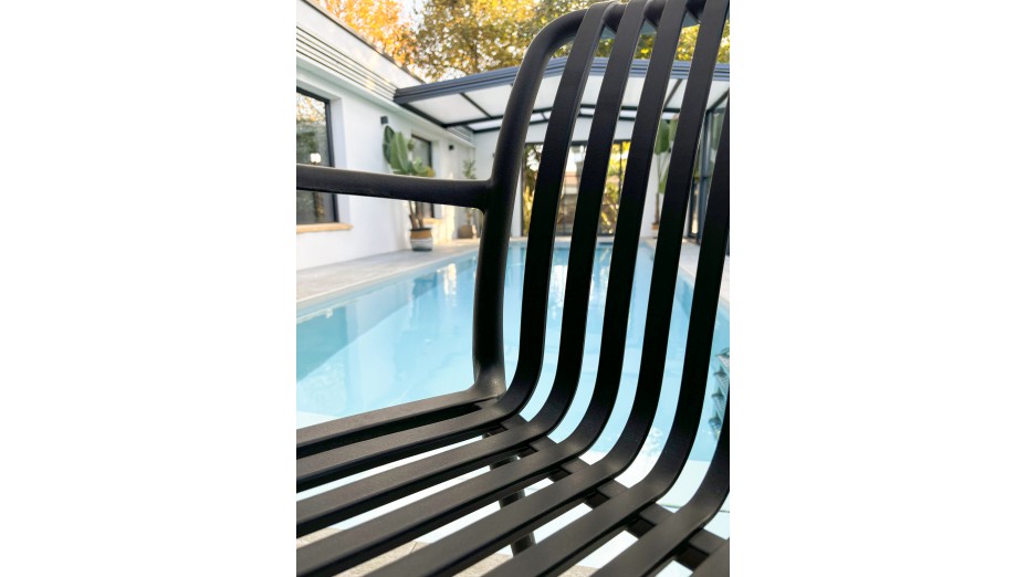 Fauteuil de jardin empilable TIAGO en polypropylène - NOIR