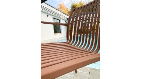 Lot composé de 2 fauteuils de jardin TIAGO-FT-TERRACOTTA empilables