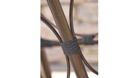 Fauteuil de jardin USHUAIA empilable en aluminium marron et textilène - LIN