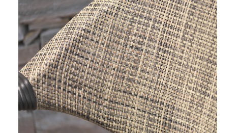 Fauteuil de jardin USHUAIA empilable en aluminium marron et textilène - LIN