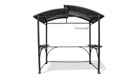 ABRI BARBECUE (240x150 cm) en aluminium et polycarbonate - GRIS ANTHRACITE