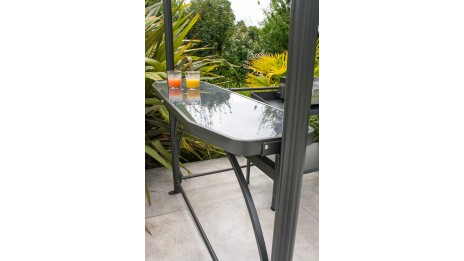 ABRI BARBECUE (240x150 cm) en aluminium et polycarbonate - GRIS ANTHRACITE