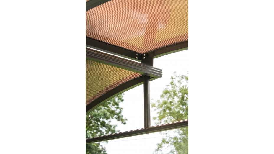 ABRI BARBECUE (240x150 cm) en aluminium et polycarbonate - GRIS ANTHRACITE