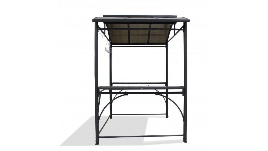 ABRI BARBECUE (240x150 cm) en aluminium et polycarbonate - GRIS ANTHRACITE