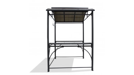 ABRI BARBECUE (240x150 cm) en aluminium et polycarbonate - GRIS ANTHRACITE