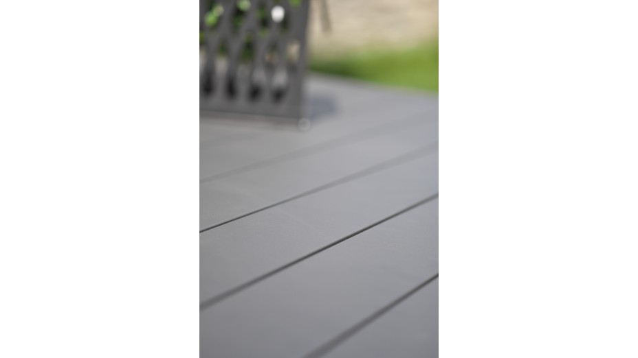 Table de jardin MIAMI (180/240X100 cm) en aluminium avec rallonge automatique - GRIS ANTHRACITE