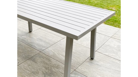 Ensemble repas de jardin ANTALYA 9 places en aluminium - GRIS