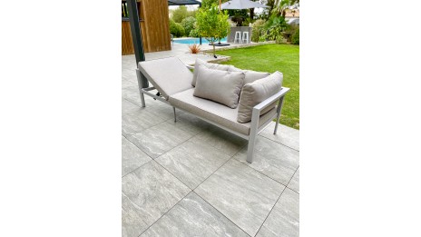 Ensemble repas de jardin ANTALYA 9 places en aluminium - GRIS