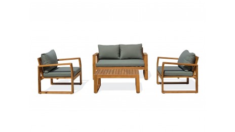 Salon bas de jardin ARACAJU 4 places en bois d'acacia - OLIVE