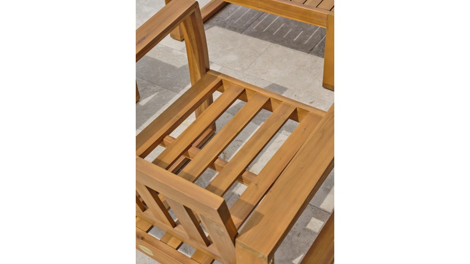 Salon bas de jardin ARACAJU 4 places en bois d'acacia - OLIVE