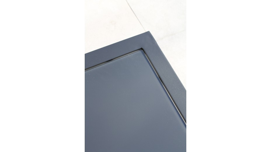 Salon de jardin d'angle BEAUBOURG 6 places en aluminium - GRIS ANTHRACITE