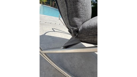 Rocking chair de jardin CAPRERA en textilène et inox - GRIS