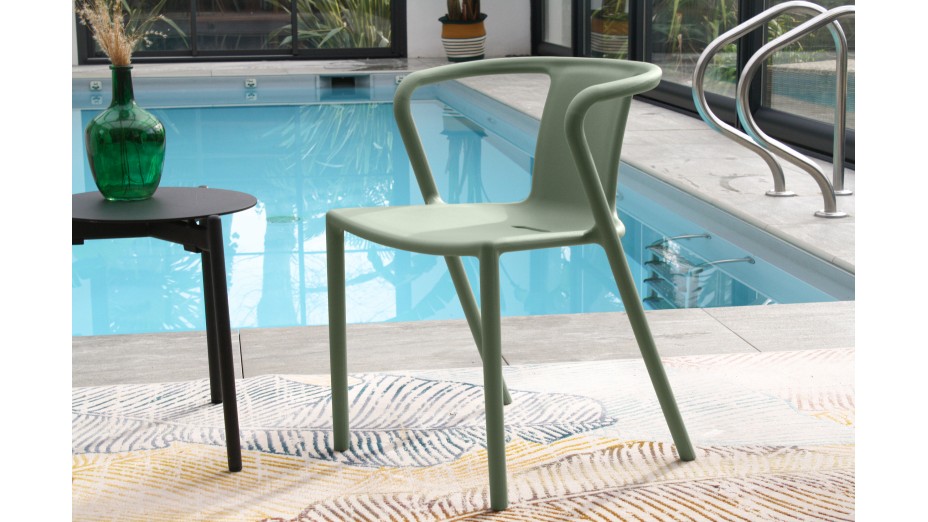 Fauteuil de jardin empilable DIEGO en polypropylène - OLIVE