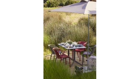 Fauteuil de jardin empilable FADO en polypropylène renforcé avec fibre de verre - TAUPE