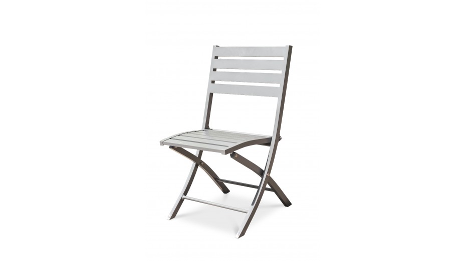 Chaise de jardin pliante MARIUS en aluminium - GRIS