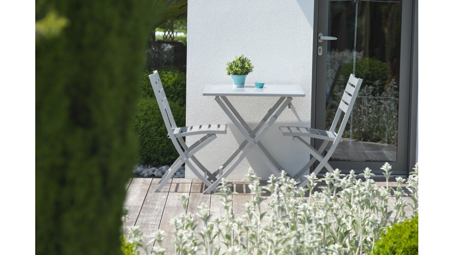 Chaise de jardin pliante MARIUS en aluminium - GRIS