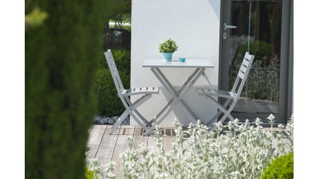 Chaise de jardin pliante MARIUS en aluminium - GRIS