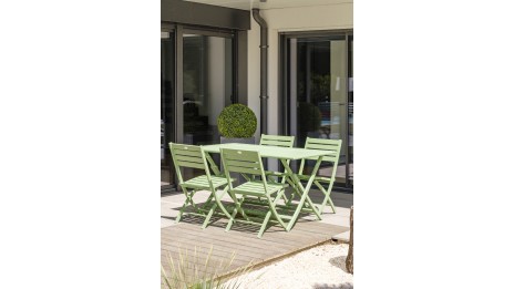 Chaise de jardin pliante MARIUS en aluminium - VERT LAGUNE