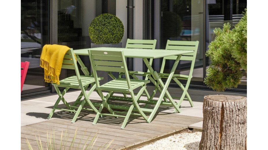Chaise de jardin pliante MARIUS en aluminium - VERT LAGUNE