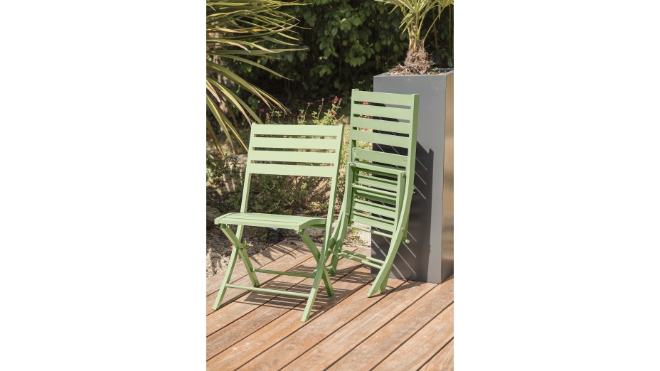 Chaise de jardin pliante MARIUS en aluminium - VERT LAGUNE