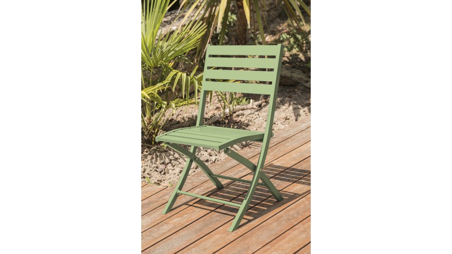 Chaise de jardin pliante MARIUS en aluminium - VERT LAGUNE