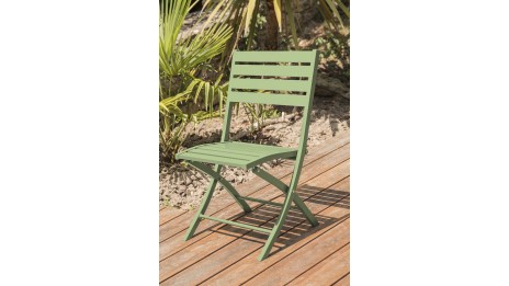 Chaise de jardin pliante MARIUS en aluminium - VERT LAGUNE