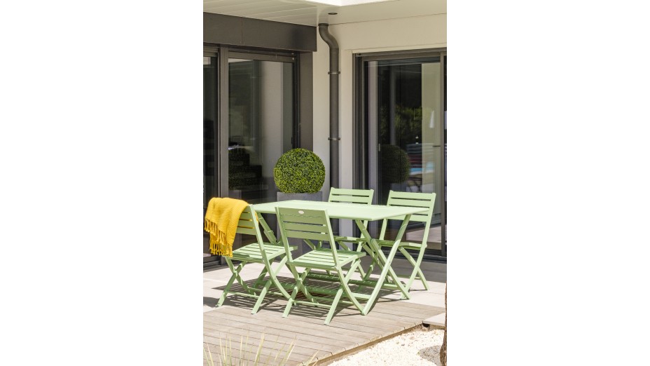 Chaise de jardin pliante MARIUS en aluminium - VERT LAGUNE