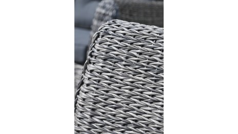 Salon bas de jardin BAHAMAS 7 places en résine tressée - GRIS ANTHRACITE
