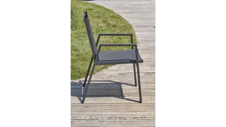 Lot composé de 2 fauteuils de jardin FLORIDE-FT-GRISANTH empilables