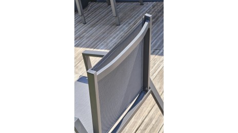 Lot composé de 2 fauteuils de jardin FLORIDE-FT-GRISANTH empilables