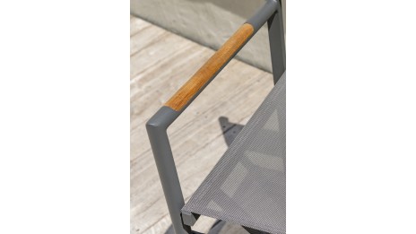 Fauteuil de jardin pliant HONFLEUR en aluminium et textilène - GRIS ANTHRACITE