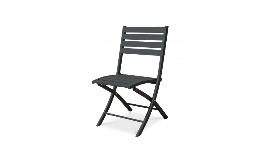 Chaise de jardin pliante MARIUS en aluminium - GRIS ANTHRACITE