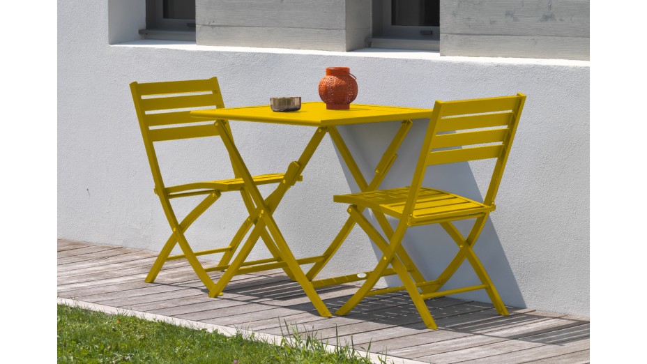 Chaise de jardin pliante MARIUS en aluminium - MOUTARDE
